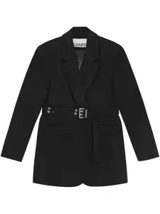 Блейзер с поясом GANNI, черный