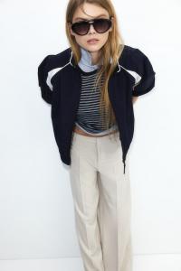 Широкие элегантные брюки H&M, бежевый