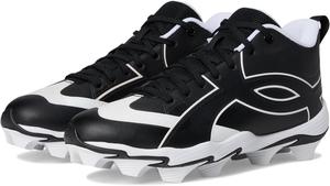 Кроссовки Under Armour Kids  Leadoff Icon Mid RM Jr Baseball Cleats, Black/White/Black