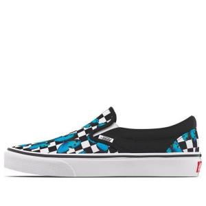 Кроссовки classic slip-on 'butterfly checkerboard' Vans, синий