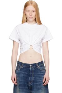 Белая футболка с пирсингом Rabanne