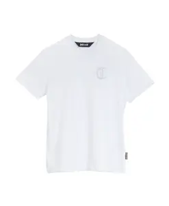 Вышитая люрексовая футболка белого цвета Just Cavalli, белый