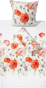 Постельное белье , оранжево-белое, 1x 155x200 см + 1x 80x80 см Erwin Müller