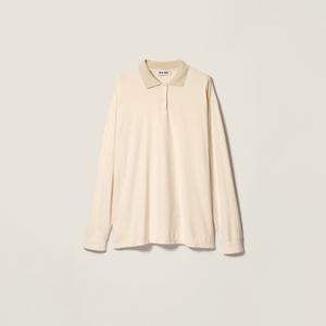 Поло из джерси MIU MIU, бежевый