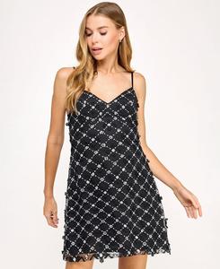 Короткое платье А-силуэта с бретелями для подростков SENI & CADE, Black white