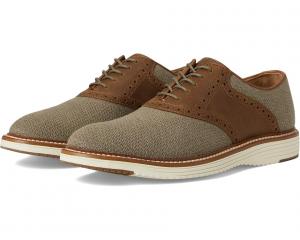 Мужские оксфорды Johnston & Murphy Upton Knit Saddle, Taupe Knit/Brown Oiled Full Grain