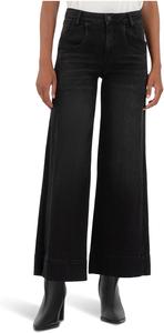 Женские блестящие джинсы Meg с высокой талией, широкими штанинами и двумя карманами спереди KUT from the Kloth, Glittering