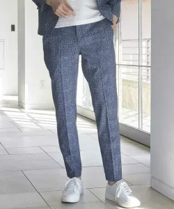 Брюки из ткани сирсакер с клетчатым принтом «Глен» Union Station, цвет Navy