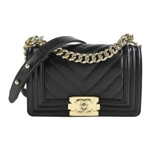 Сумка через плечо Leboy Grain Embossed Calfskin Portable Crossbody Bag, Shoulder Bag Trumpets Women's Black CHANEL