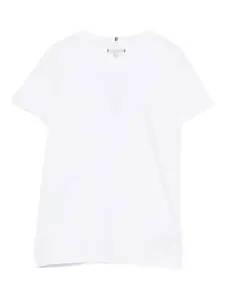 Хлопковый топ с короткими рукавами Tommy Hilfiger Junior, белый