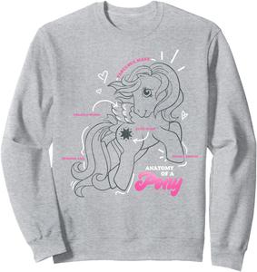 Толстовка My Little Pony Starshine Anatomy Of A Pony Vintage Diagram, серая