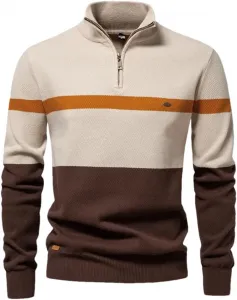 Мужской свитер с вертикальным воротником и молнией