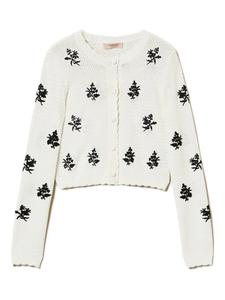 Вышитый вязаный кардиган TWINSET, белый