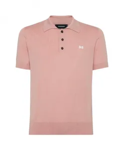 Хлопковая рубашка поло с логотипом d2 Dsquared2, розовый