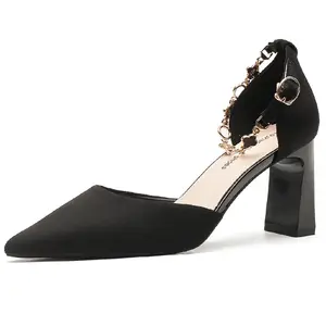Туфли на высоком каблуке для женщин Lan Miao, Black 5.5Cm