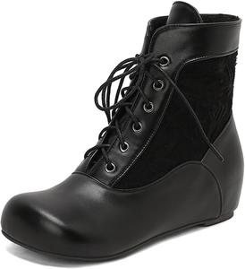 Женские удобные ботильоны на шнуровке LYYSKY. Размер соответствует длине стопы, см. таблицу размеров и описание товара. Размеры US4-US17/EU34-EU50, Black(15-6)