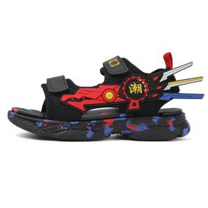 Нескользящие, амортизирующие, износостойкие, дышащие, быстросохнущие, низкие детские сандалии для детей Peter pan, черный/красный