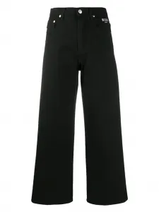 Широкие брюки с логотипом Msgm, черный