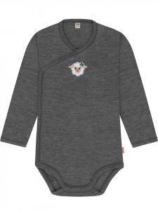 Normani Outdoor Sports Детский боди из шерсти мериноса, боди с длинными рукавами и запахом, антрацитового цвета