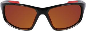 Columbia мужские Slick Creek прямоугольные солнцезащитные очки, Shiny Black & Red/Orange Revo