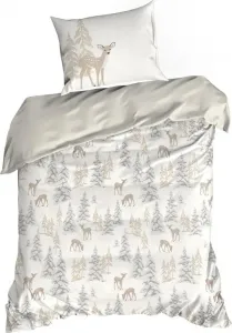 EUROFIRANY | Рождественское постельное белье - Комплект постельного белья - 140 x 200 см - Белый крем - Хлопок - Рождественский узор Eurofirany