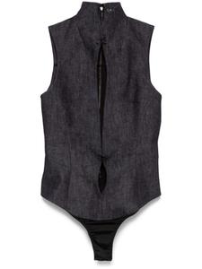 Джинсовый комбинезон с вырезами Mugler, синий