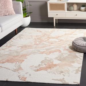 Ковер SAFAVIEH, 153 x 244 см, Fifth Avenue Collection, бежевый и ржавый, ручной работы в стиле мид-сенчури модерн из новозеландской шерсти, идеален для помещений с высокой проходимостью в гостиной, спальне, столовой (FTV501B-5)