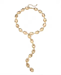 Ожерелье из 14-каратного золота с круглым камнем «Y» Macy'S, gold