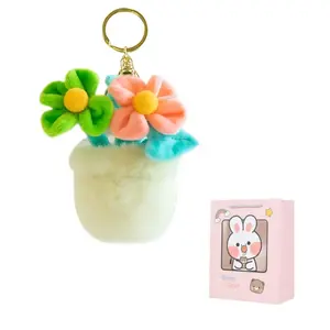 Милый подвесной плюшевый цветочный суккулент в горшочке с куклой, высота 15см CHONGRONGLIANYU, зеленый/мультиколор