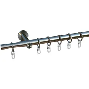 Моя домашняя карнизная штанга Kappe 1-рядная, регулируемая, длина 130 см-240 см - комплект My Home, Edelstahlfarben