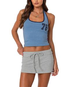 Полосатый топ с бретелькой Edikted 76, синий