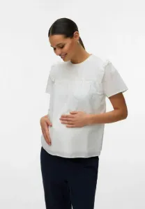 Блузка из пуховой ткани normal geschnitten rundhals Mamalicious, Snow White