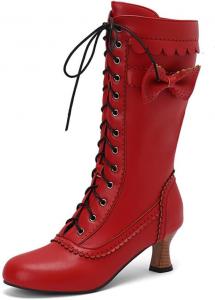 Женские ковбойские сапоги Элегантные вестерн ботильоны QSPGONA, Red