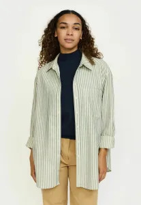 Полосатая блузка вероника на пуговицах Soft Rebels, Stripe Artic Wolf W Total Eclipse