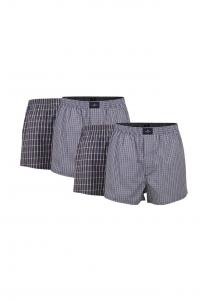 Боксеры комплект из 4 пар - тканые шорты из хлопкового поплина в клетку Tom Tailor, синий