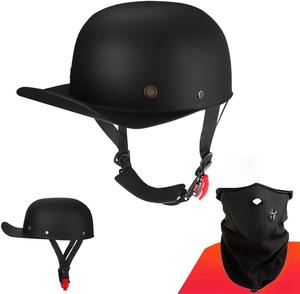 Шлем-кепка мотоциклетный Abahuhu с маской, черный