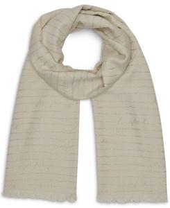Женский фирменный вечерний полосатый шарф KARL LAGERFELD PARIS, Eggshell