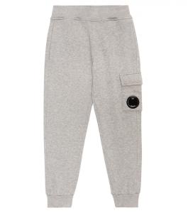 Спортивные штаны из хлопкового флиса C.P. COMPANY KIDS, серый