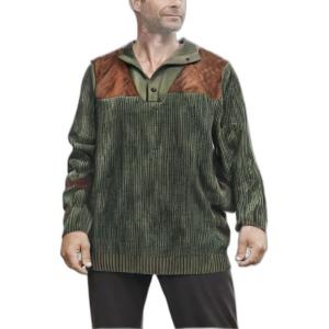 Мужской свитер KingSize с нашивками и воротником-стойкой Boulder Creek, Olive