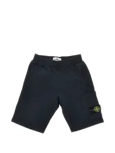 Шорты с нашивкой-компасом Stone Island Junior, синий