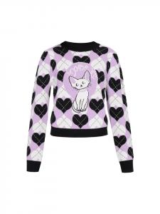 Женский свитер в черно-сиреневом цвете myMo ROCKS