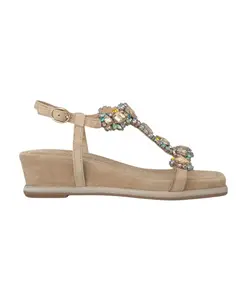 Сандалии на танкетке со стразами Alma En Pena, бежевый