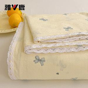 Yalu Простыня с кружевным краем 120х230 см, наволочка 1 шт, цвет Blueberry Knots