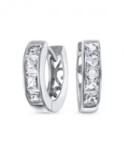 Маленькие серьги-кольца с фианитами из позолоченного стерлингового серебра, разноцветные варианты Bling Jewelry, green