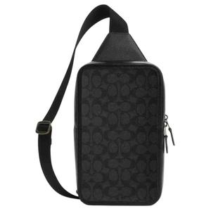 COACH Кожаная мужская сумка-кроссбодди через плечо черно-серая