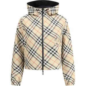Burberry Винтажная клетчатая двусторонняя куртка с капюшоном, Beige