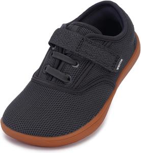 Детские кроссовки WHITIN с широким носком для малышей и детей младшего возраста, а также минималистичные кроссовки для мальчиков и девочек с нулевым перепадом высоты подошвы, серый