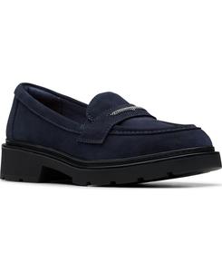 Женские лоферы Lauryl Step с закругленным носком Clarks, Navy Suede