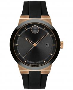 Мужские часы Swiss Fusion с черным силиконовым ремешком, 42 мм Movado