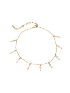 Faina Женский браслет на щиколотку с подвесками из розового золота